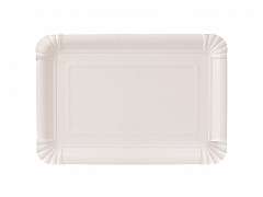Pappteller, rechteckig, 18x26cm wei&szlig;