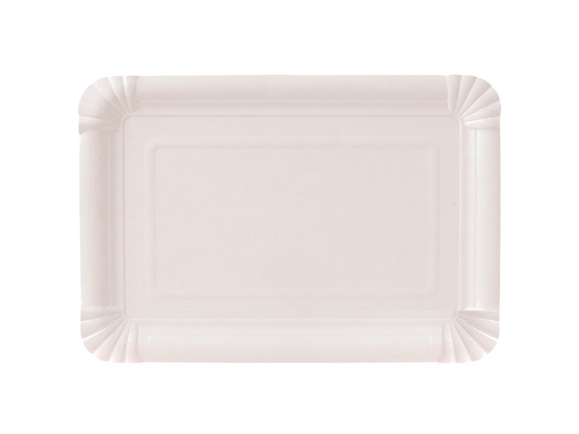 Pappteller, rechteckig, 18x26cm wei&szlig;
