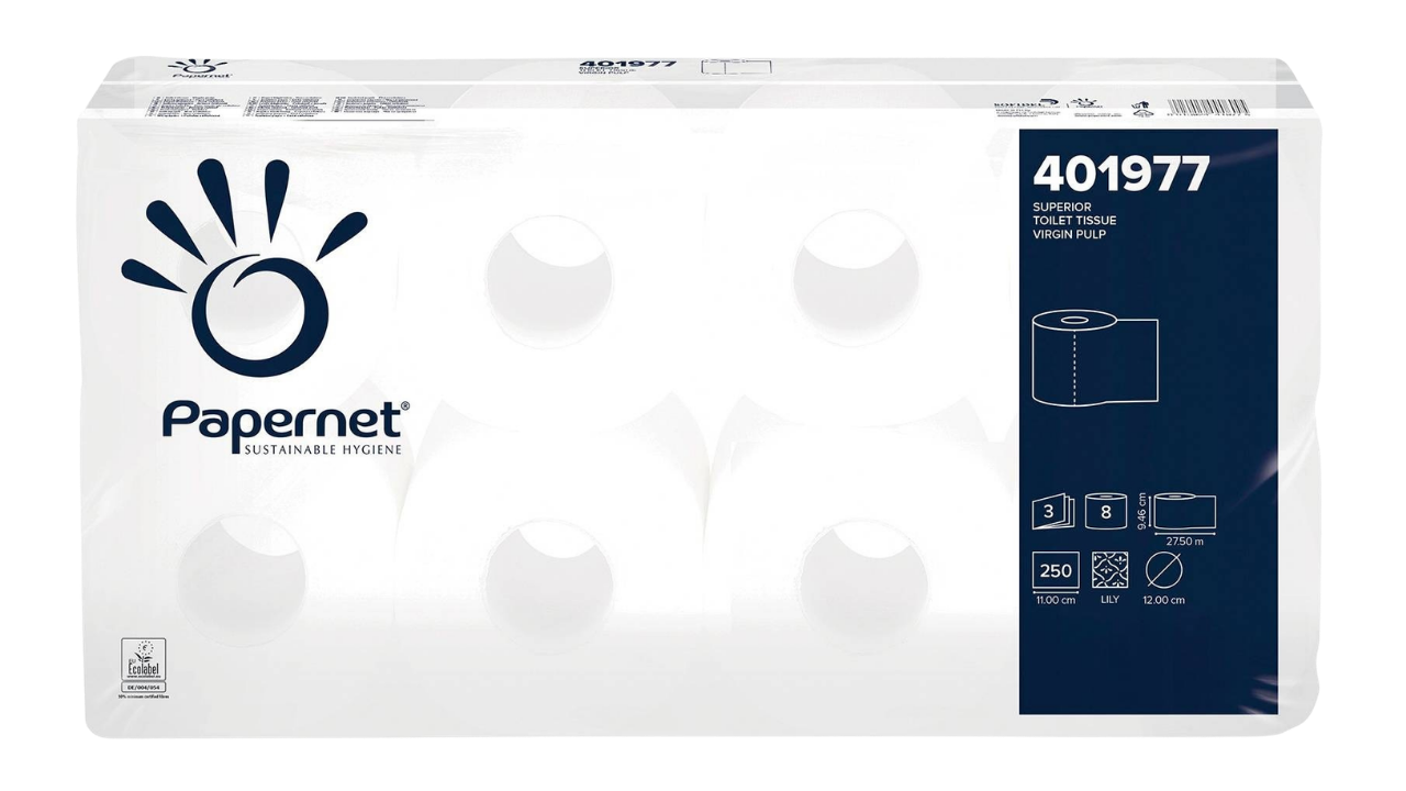 Papernet Superior, Toilettenpapier hochwei&szlig;, 3-lagig, 250 Blatt, 72Rol./VE