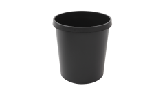 Papierkorb, rund, Kunststoff, 18 Liter, schwarz