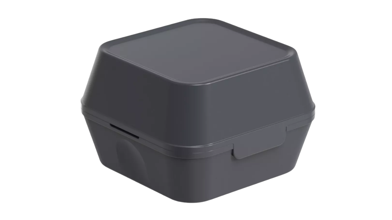 Mehrweg-Burger Box XL, Polypropylen, 12,5x12,5x10,2cm, schiefergrau