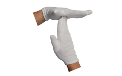 Baumwoll-Trikot-Handschuh, gebleicht, Gr&ouml;&szlig;e L (10), wei&szlig;